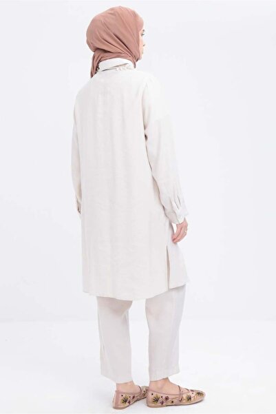 ALLDAY Σετ παντελονιού Modal με σχισμές με πέτρινες ραβδώσεις