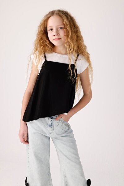 JENA Twin Asymmetric Girl T tricou - Alb