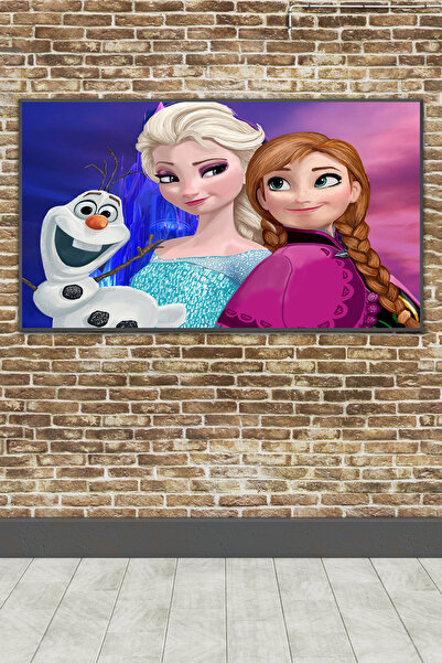 poster marketi Kendinden Yapışkanlı Frozen Duvar Kağıdı - Olaf, Elsa ve Anna