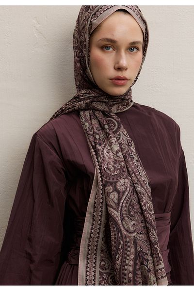 Fresh Emerald Pattern Shawl Dried Rose