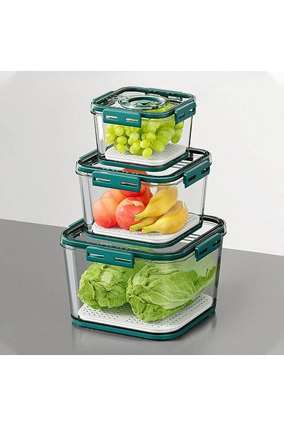 COOYA 12 Pcs Refrigerator Storage Box Set, PET Square Thickened,Can be Frozen and Sealed Grain Fresh Tank