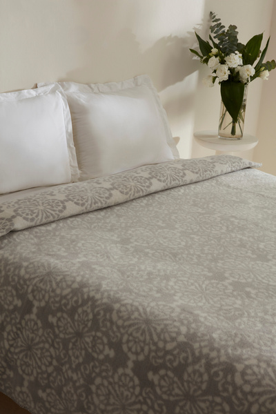 Karaca Home Elvira Double Acrylic Blanket Light Gray