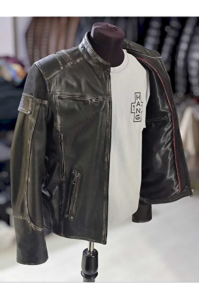 Deri Ceket ESKİTME SİLME MOTORCU HAKİKİ DERİ MONT % 100 ORGİNAL LEATHER