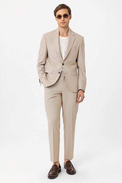 Antioch Beige Slim Fit Classic Men's Suit