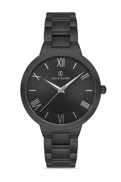 DAVID GUNER Men's Wristwatch Dg-8146Ga-G2 with Black Dial with Black Coating