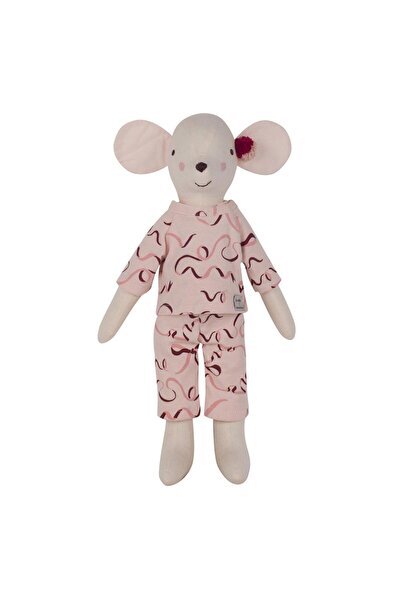 Antebies Pembe Kurdele Desenli Pijamalı Bez Bebek Fare Kız Çocuk Oyuncak