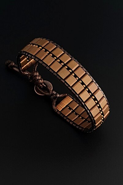 Seven Art Jewelry Doğal Taş Bileklik, Hematit Bileklik, Kahverengi Zırh Bilek...