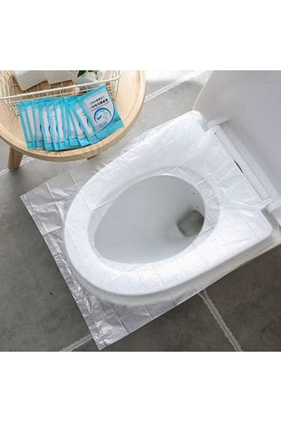 Ht Sağlık Disposable Toilet Seat Cover Bag - 50 Pcs + Gift Toilet Seat Handle