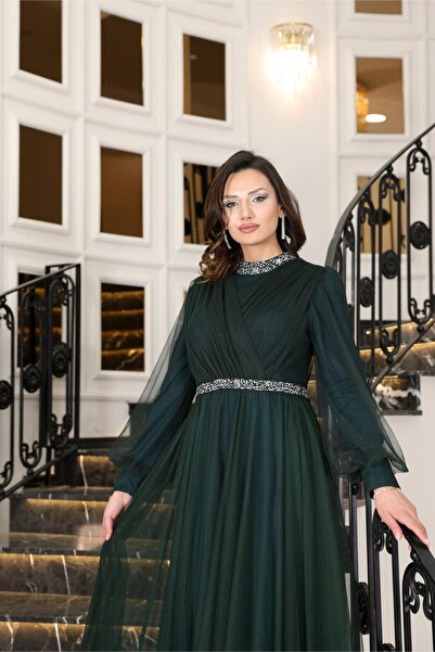 SUBU TASARIM Sena Evening Dress Emerald Tbsfvm210 Model Men's Shoes