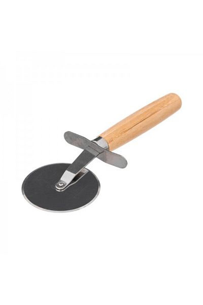 FİVE Bamboo pizza serving platter with slicing roller included, 37 cm