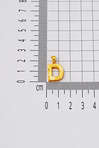 Bilezikci D Harfi Üç Boyutlu 22 Ayar Altın Kolye Ucu