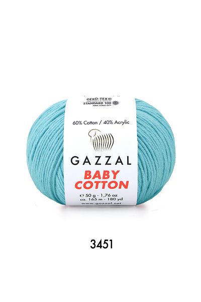 Gazzal Baby Cotton Light Blue Baby Wool-3451