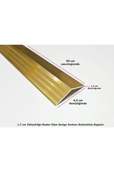 Şahin Aluminum Door Threshold Level Profile Jeans Difference Height Profile Door Threshold Lid Cover Yellow Color 90 Cm