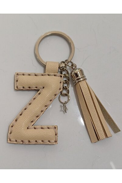 Durush Collection Real Leather Powder Color Letter "Z" Keychain