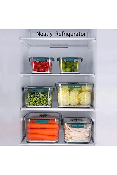 COOYA 12 Pcs Refrigerator Storage Box Set, PET Square Thickened,Can be Frozen and Sealed Grain Fresh Tank