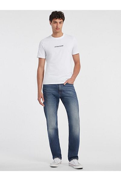 Guess Ανδρικό λευκό μπλουζάκι Jeans Gj Ss Vn Slim American Tr Tee M4yi50k8hm0-g011
