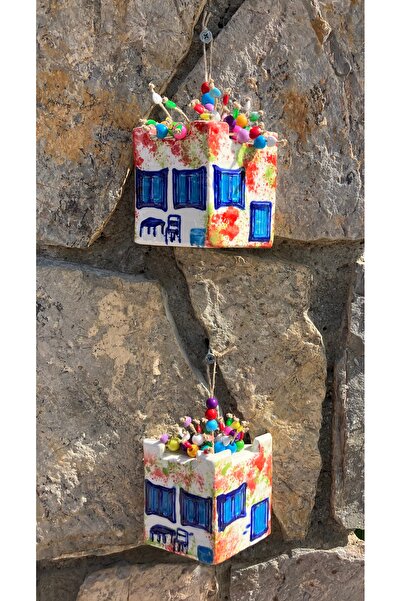 Store Alaçatı Bodrum Begonvil Desenli Ege Evi Bahçe Balkon Duvar Süsü Seramik...