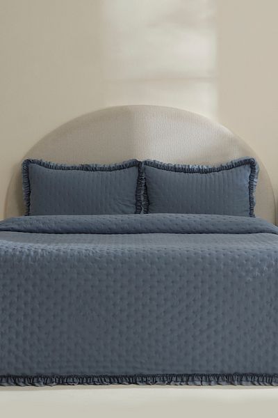 Karaca Home Viona Double Bedspread Set Blue