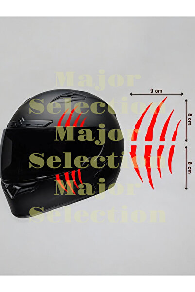 MS Major Selection Motor Kask Pençe Çıkartma Sticker Etiket Folyo