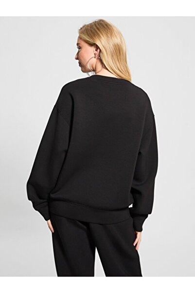 Guess Cecilia Cn Black Women's Sweatshirt with Logo on the Front