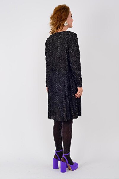 Park Moda 21419 СУКНЯ З ДЕТАЛЯМИ З КАМЕНЯ, МІДІ-ДОВЖИНА, З ПЛІСКАТИМИ ПЛИСОТАМИ