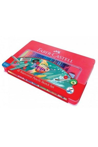 Faber Castell Faber-Castell Colored Pencils 48 Colors With 4 Accessories In Metal Box