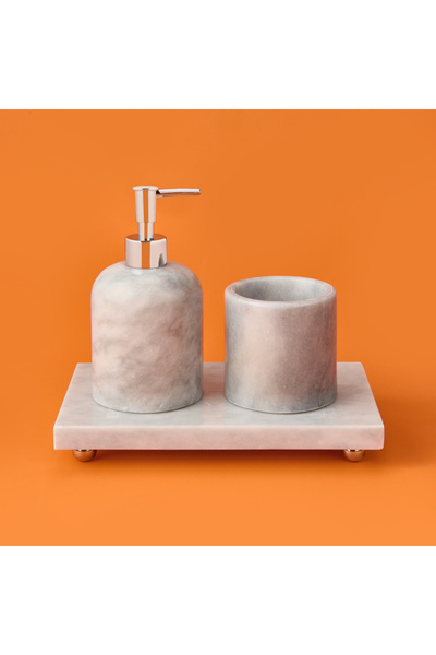 Evidea Bath 3'lü Mermer Banyo Seti - Gri