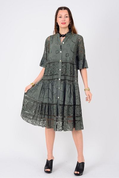 Park Moda 24029 FISTO ΛΕΠΤΟΜΕΡΗ ΦΟΡΕΜΑ ΔΑΝΤΕΛΕΣ MIDI