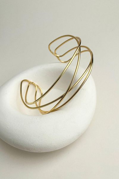 Modex Gold Color Spiral Detail Adjustable Arm Accessory (Diameter:9Cm)