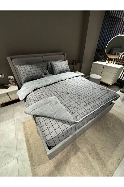 Violacasa Double Welsoft Pufidik Sleeping Set (WITH ELASTIC SHEET) Smoked Square