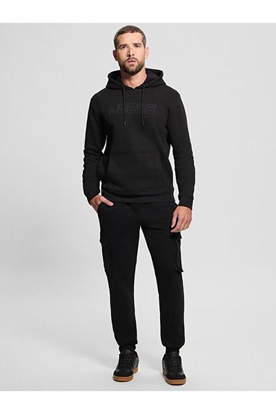 Guess Aldwın New Hoodie Men's Black Sweatshirt Z4Yq12K9V31-Jblk