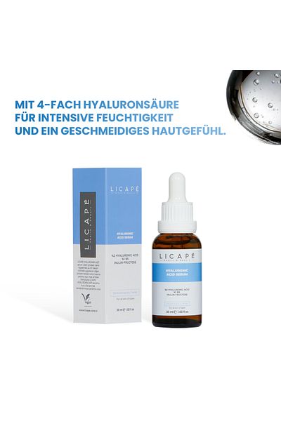 Licape ® Hyaluronsäure Serum | 30 ml | 2 % Hyaluronsäure & Vitamin B5 | Vegan