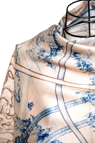 CASHMERE AND SİLK MAWLANA (53X173) Şal de mătase pură