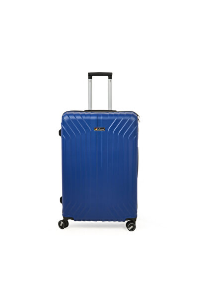 Hoffmanns Vertical Line Büyük Boy ABS Valiz - Gece Mavisi - 76x52x30 cm