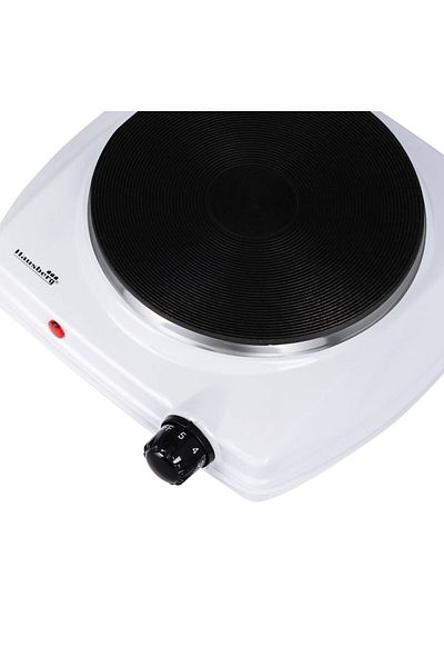 Hausberg Elektrická varná deska Hausberg HB-519AB, Bílá, 1 hořák, Výkon 1500 W, Termostat