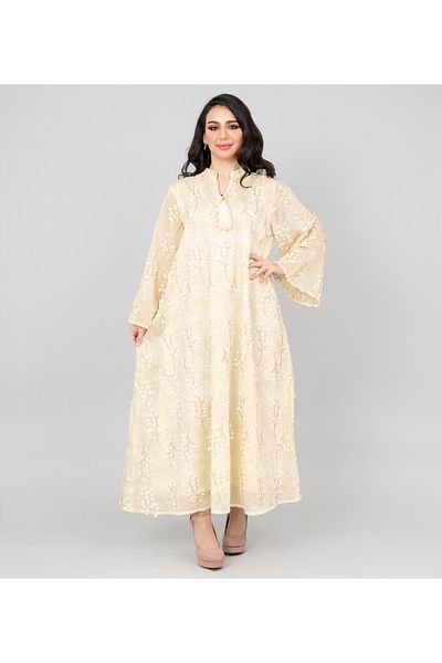 IKKXA Petal Grace Embroidered Jalabiya