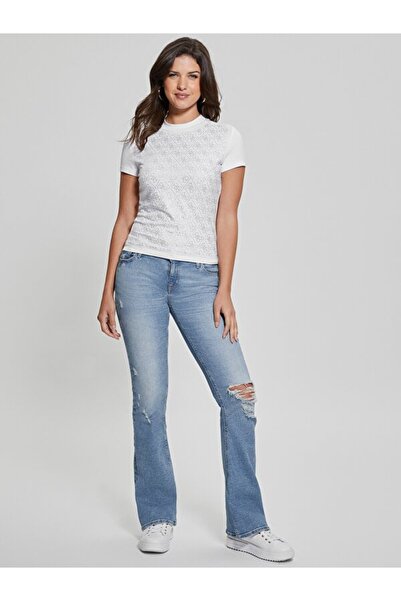 Guess Mock γυναικείο μπλουζάκι με λεπτή εφαρμογή