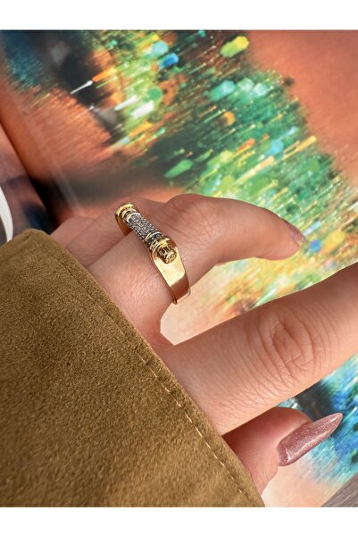 Pinery Jewels VIP SERİ - Silindir Zirkon Taşlı Alttan Ayarlamalı Kadın Yüzük