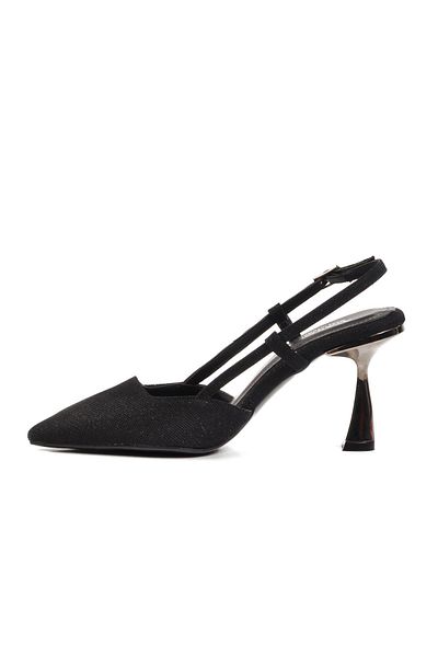 AYAKMOD 459158   Z Black Glitter Textile Women's Evening Dress Shoes Stiletto Wedding Engagement Shoes