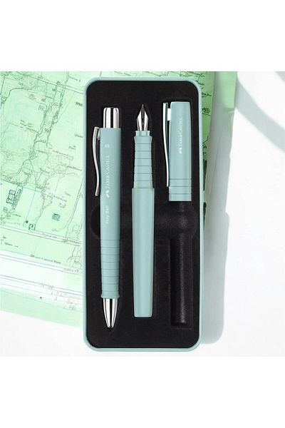 Faber Castell Faber-Castell B Pen and Xb Poly Blue Caribbean Pen Set