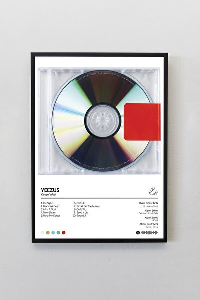 Sticksy Kanye West Yeezus Albümü Çerçevesiz Albüm Tasarımlı Spotify Poster