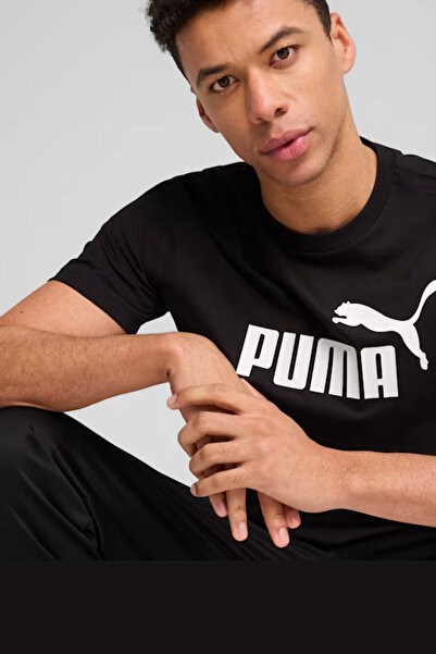 Puma Απαραίτητα Στοιχεία Νο. Ανδρικό μπλουζάκι με λογότυπο 1, μαύρο κοντομάνικο μπλουζάκι 682532 01