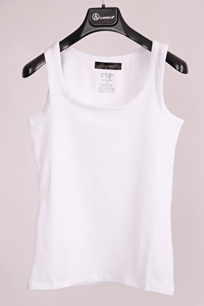 ACLASSICS Beyaz Kalın Askılı Düğme Detaylı Pamuk Slim Fit Atlet T-Shirt