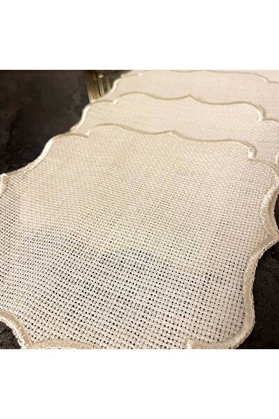 Uğur Home Ev Tekstili Etamin Embroidered Presentation Napkin - Cross-Stitch Processable Linen Fabric - 6 Pieces - 15X15Cm