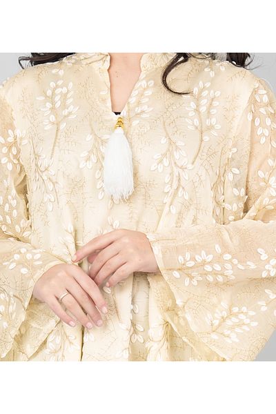 IKKXA Petal Grace Embroidered Jalabiya