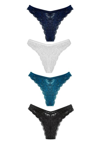GECKO COLLECTION Gecko Brazilian Lace Women's Panties 4 pieces