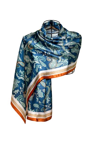 CASHMERE AND SİLK MAWLANA (53X173) Pure Silk Shawl