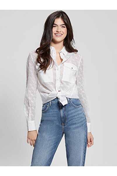 Guess Viola 4G Logo  Kadın Comfort Fit Gömlek