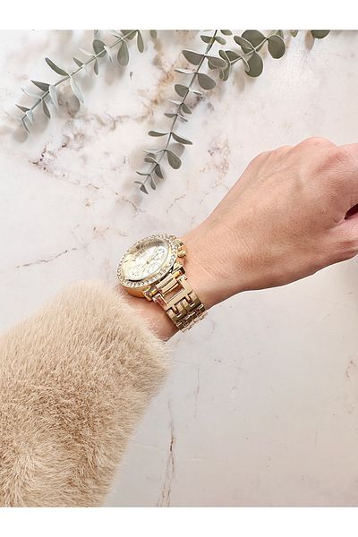 OQQO Lapetus Gold Roman Numeral Women's Wristwatch