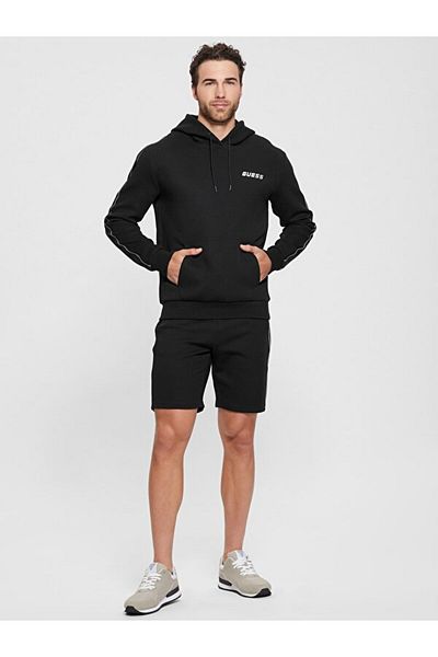 Guess Men's Mickey Punto Milano Hooded Black Sweatshirt